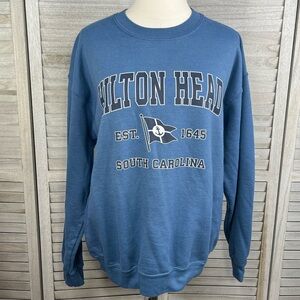 GILDAN Hilton Head South Carolina Crewneck Sweatshirt Blue/Navy-Medium